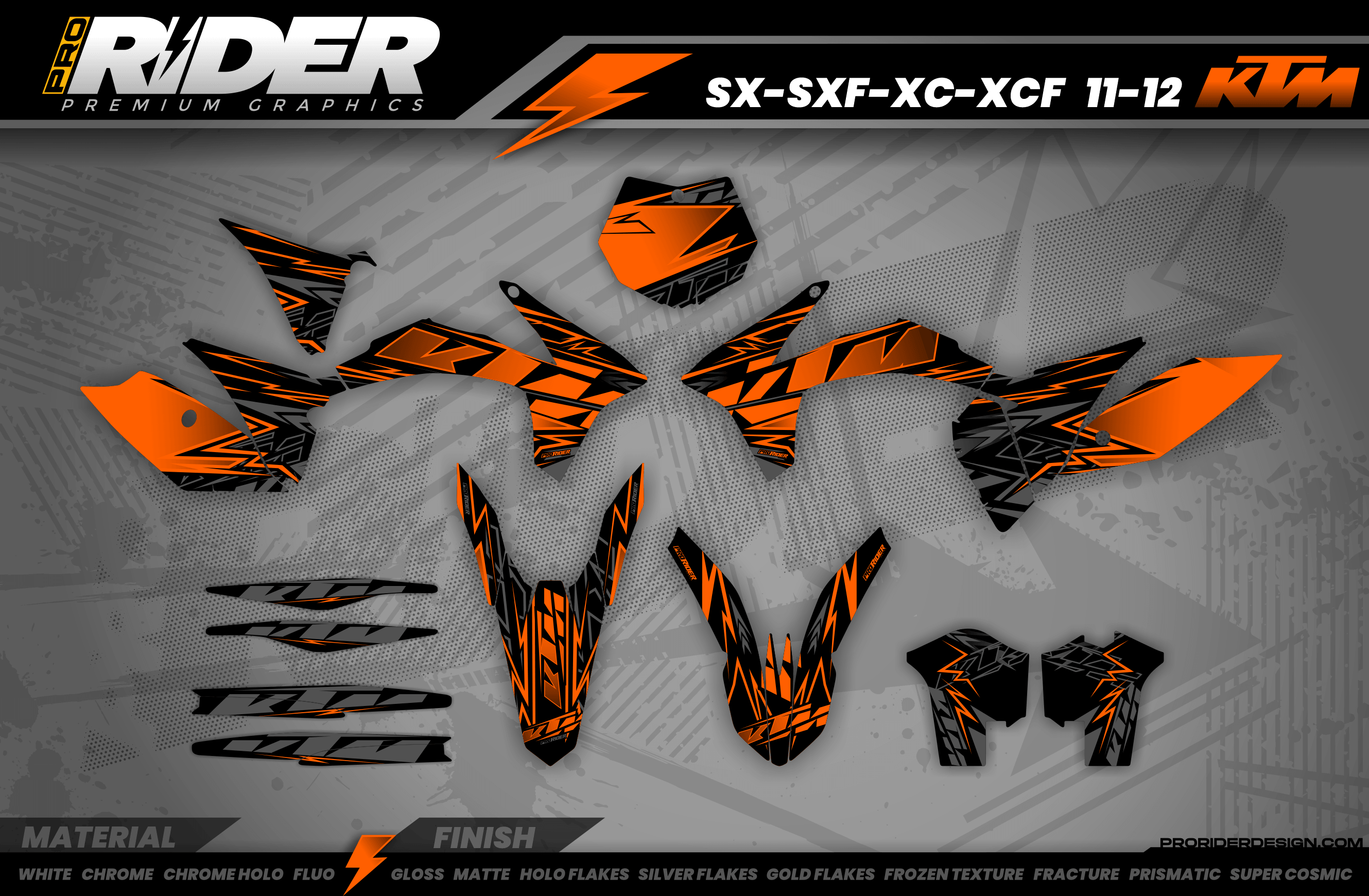 KTM Graphics ORANGE BOLD EFFECT