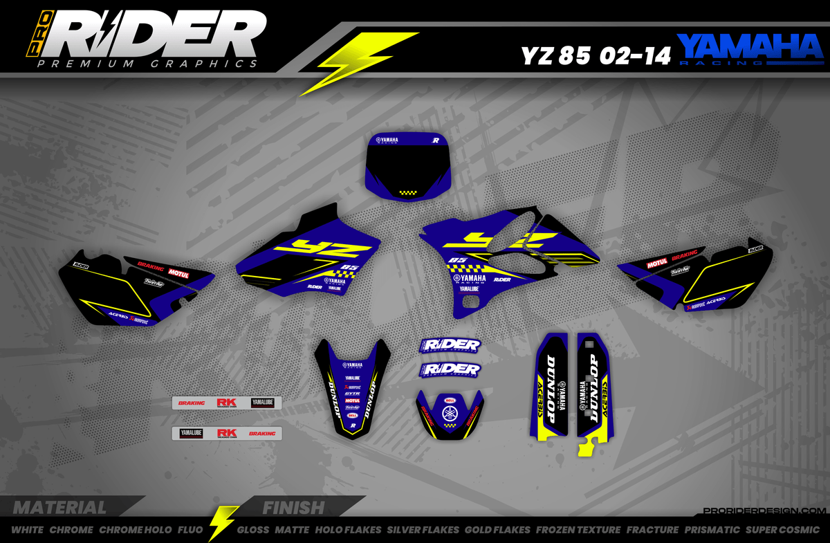 KINETIC YELLOW YAMAHA FULL GRAPHICS KIT