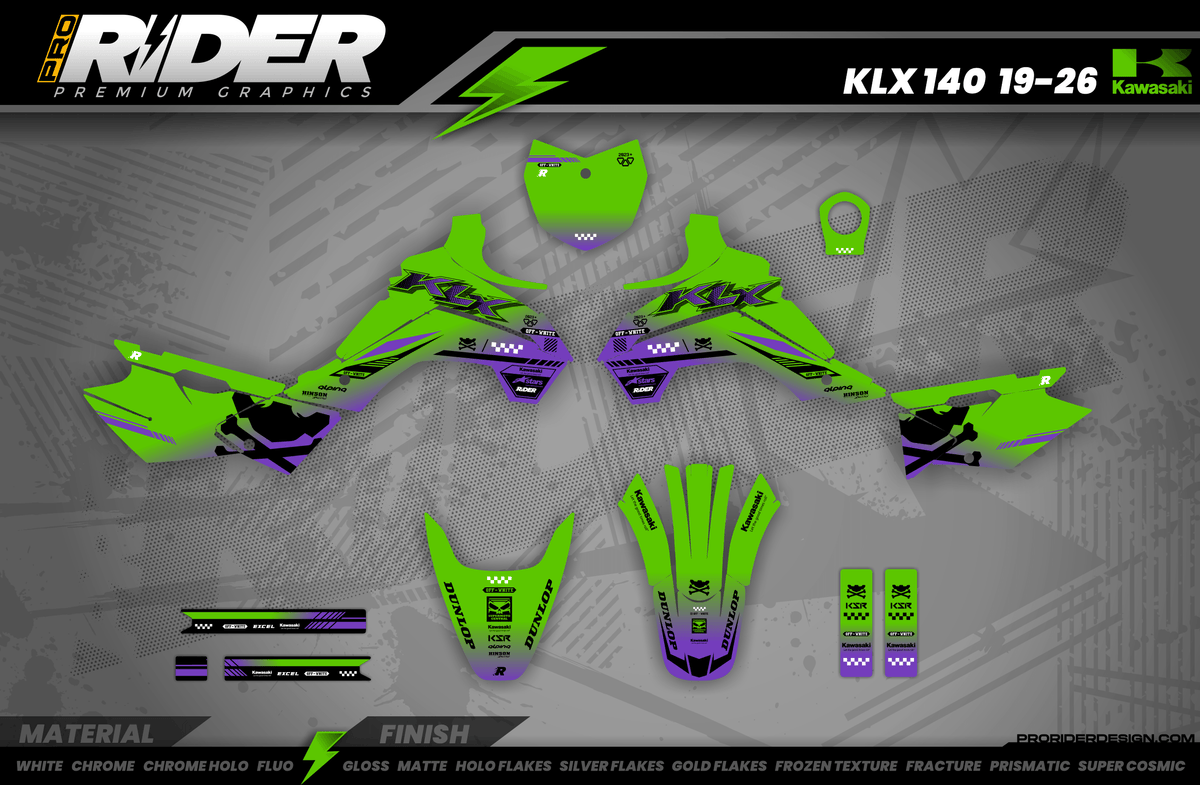 OFF WHITE HYPERGREEN Kawasaki Full Graphics Kit