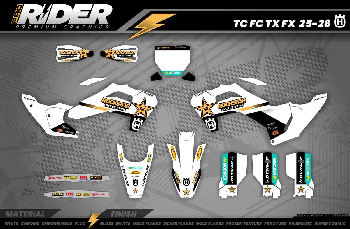 Custom Graphics Rockstar Husqvarna Factory Racing TC FC TE FE TX FX