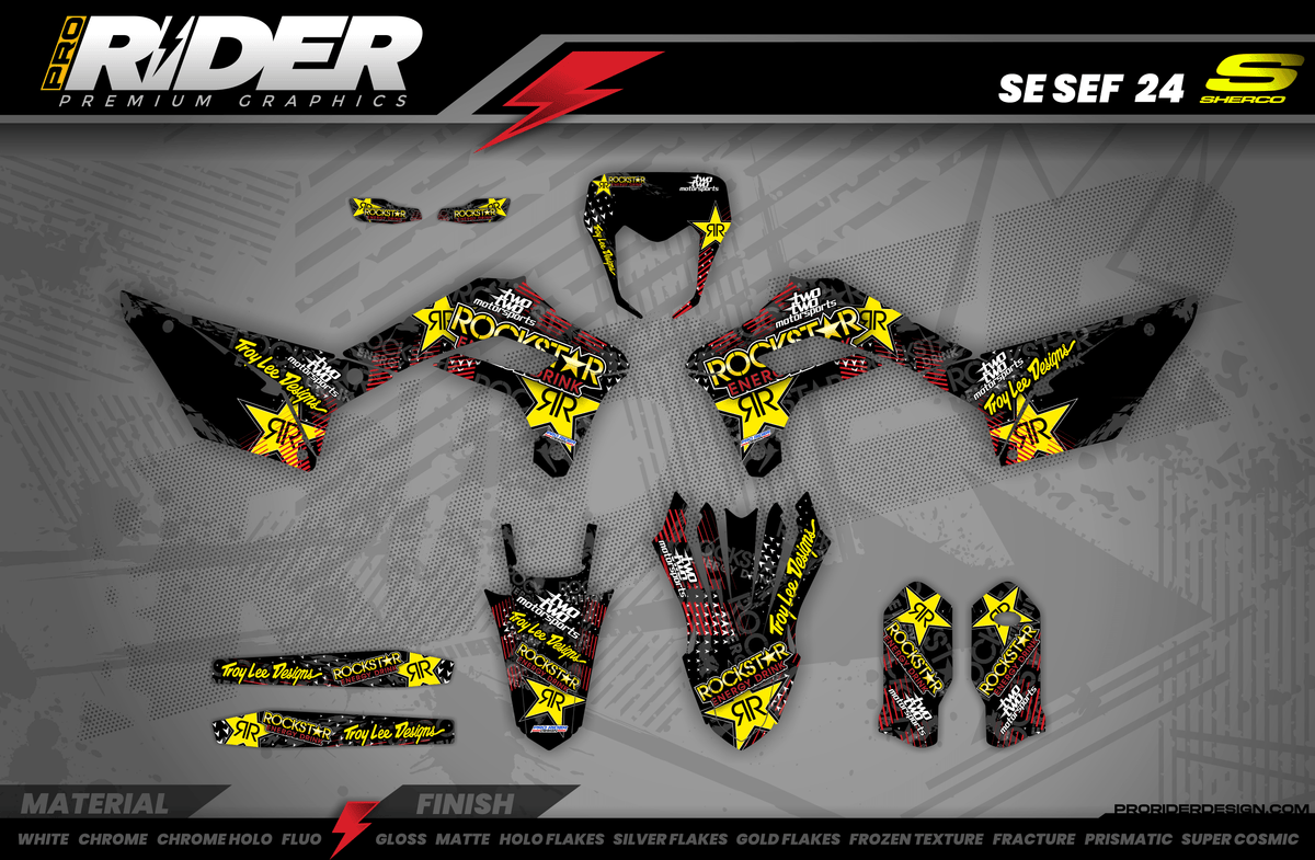 Graphics Kit ROCKSTAR ENERGY RED : Give a new youth to your bike