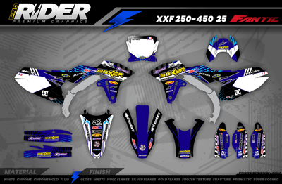 Graphics Kit BOXER BLUE : Add value to your Motocross and Quad
