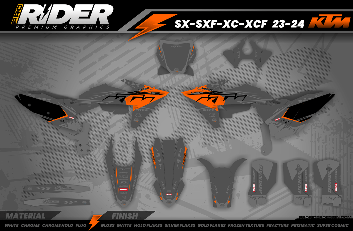 KTM Graphics SX XC SXF XCF EXC.. - ProLine Grey/orange