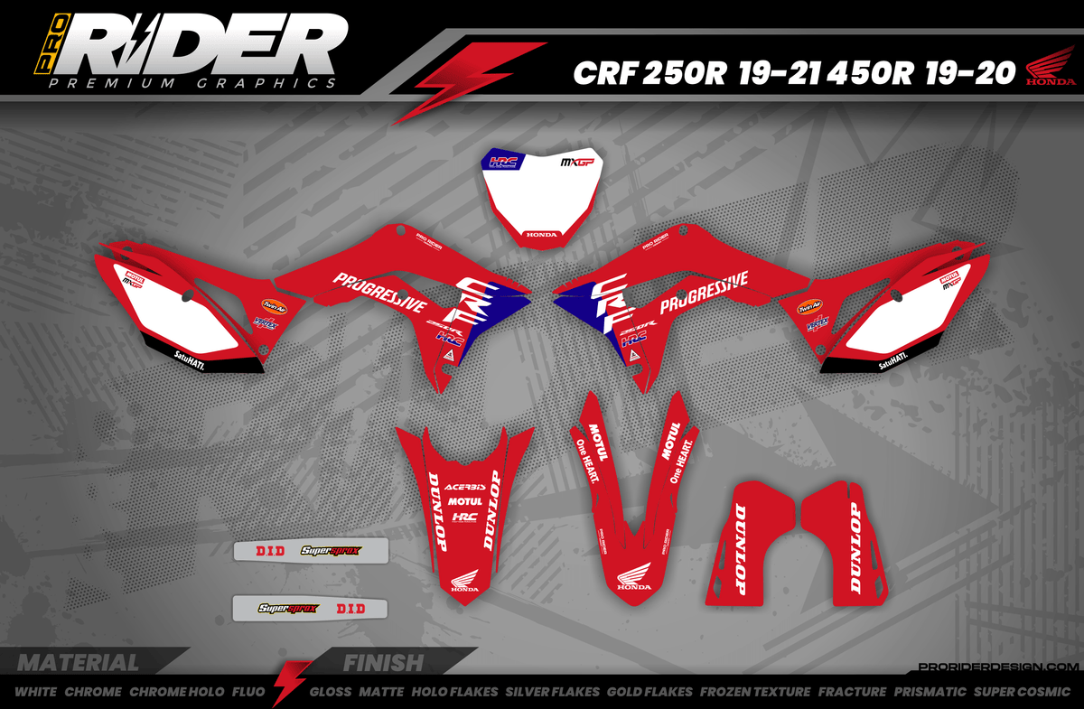 HONDA Custom Graphics Motocross HRC SMX Team PROGRESSIVE | RED