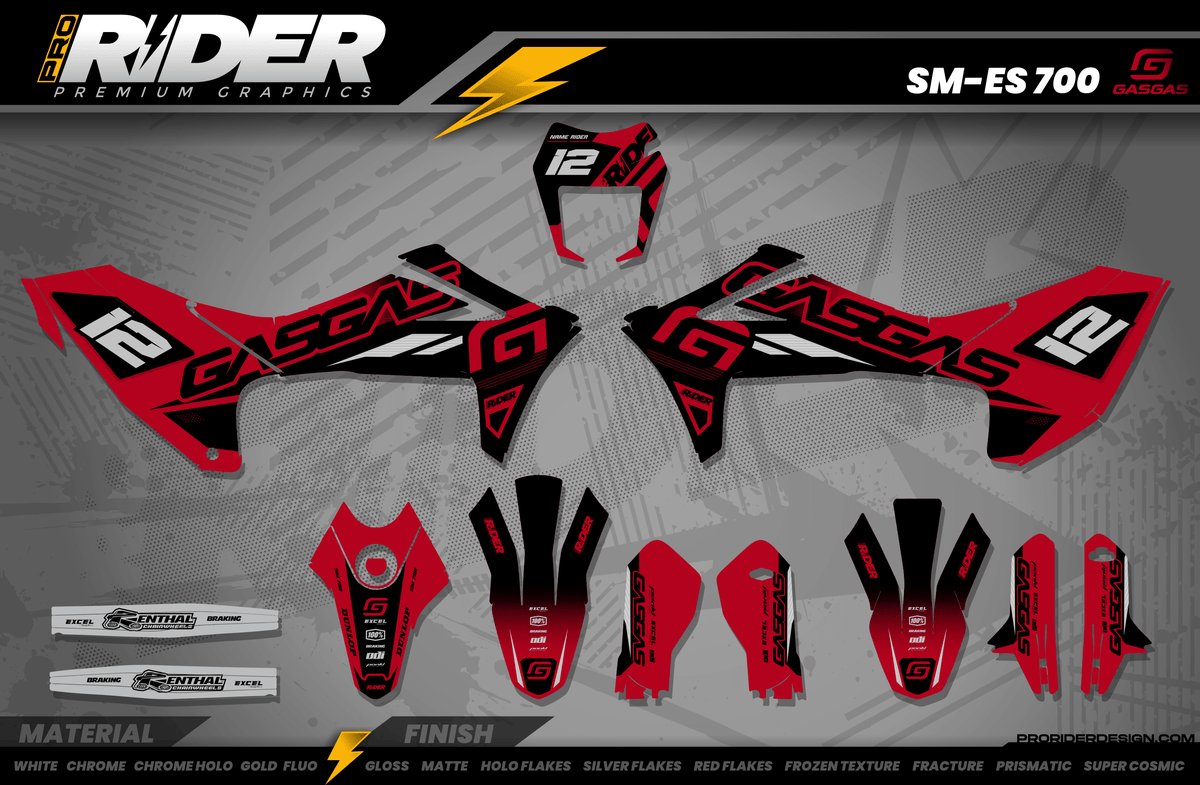 GASGAS 700 Full Graphics Kit | Twelv Red