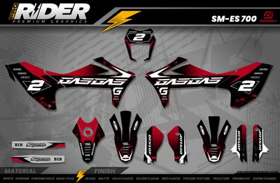 GASGAS 700 Full Graphics Kit | Ignis Black Red