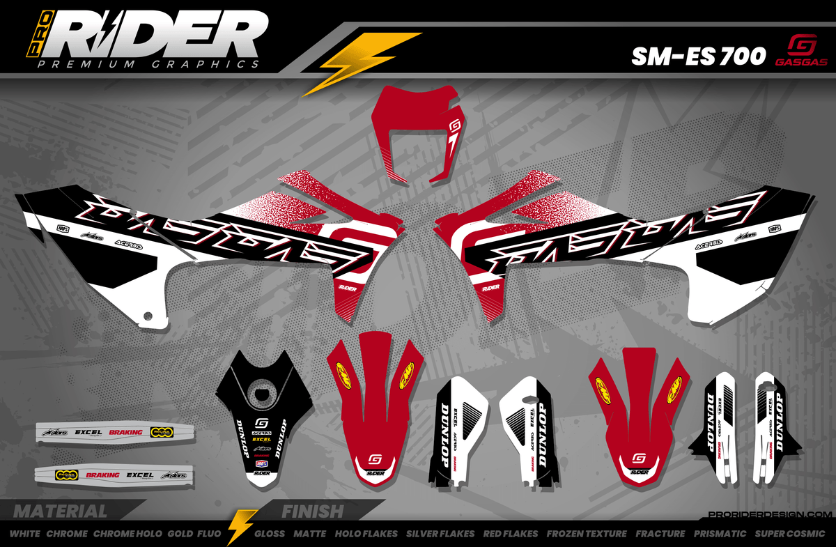GASGAS 700 Full Graphics Kit | Phantom Red White