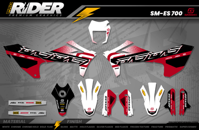 GASGAS 700 Full Graphics Kit | Phantom White Red