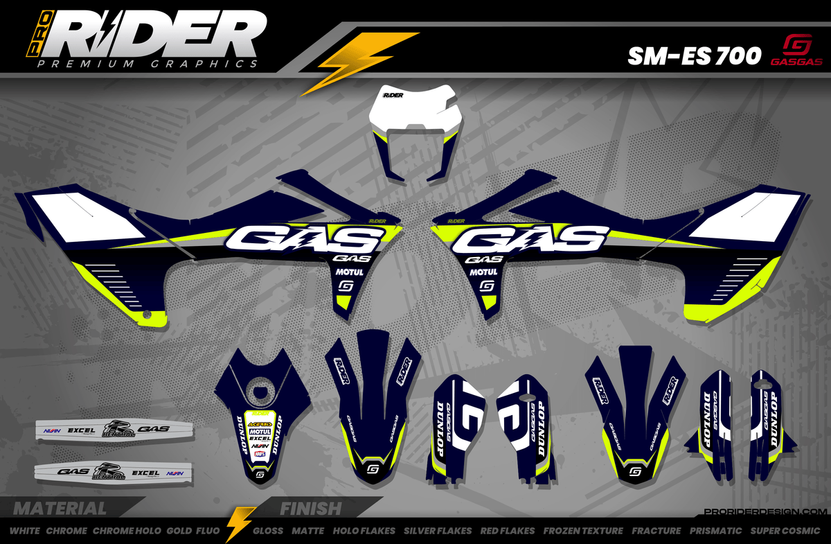 GASGAS 700 Full Graphics Kit | Monolith Dark
