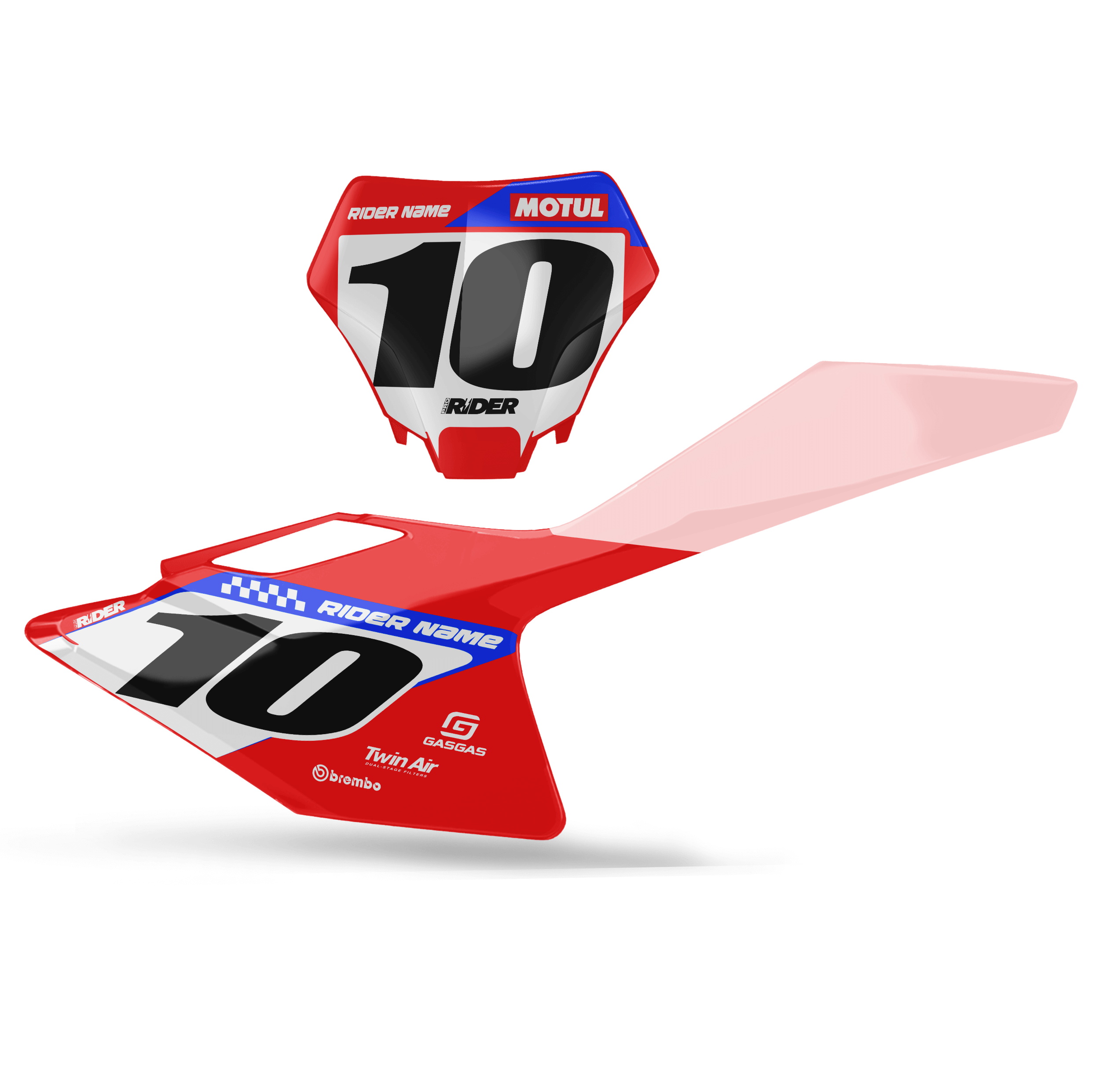 GASGAS Custom Number Plates | Alkav Red Blue