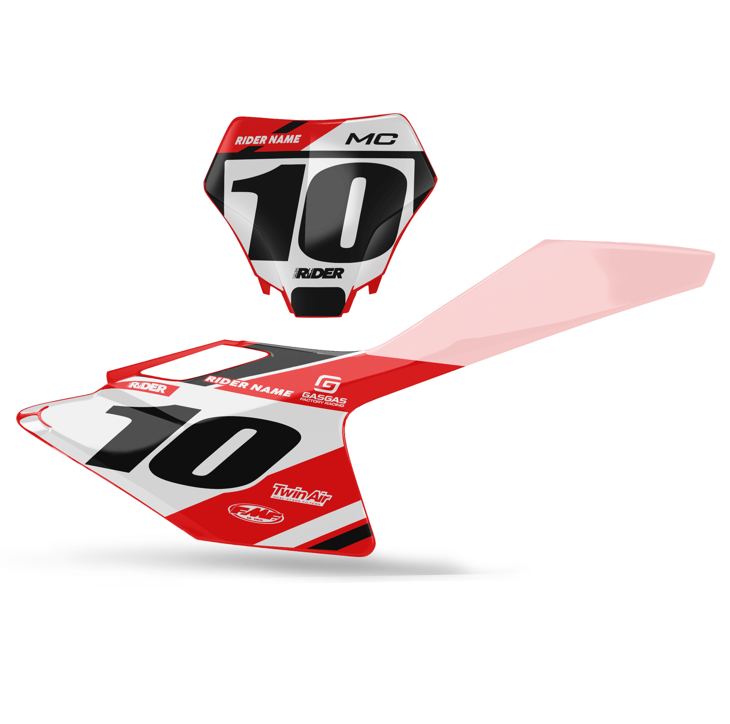 GASGAS Custom Number Plates | Krush Red White