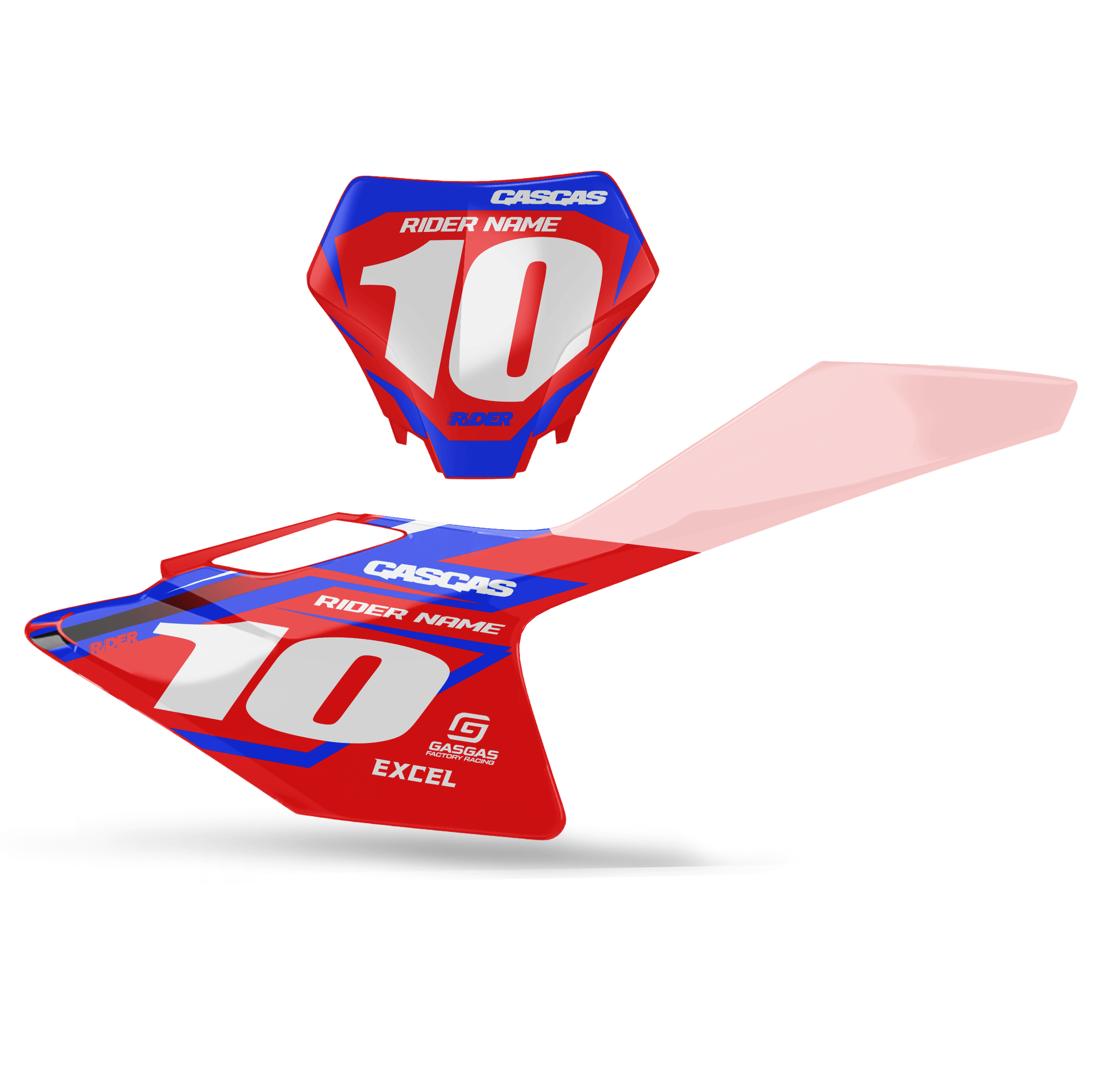GASGAS Custom Number Plates | Volnax Red Blue