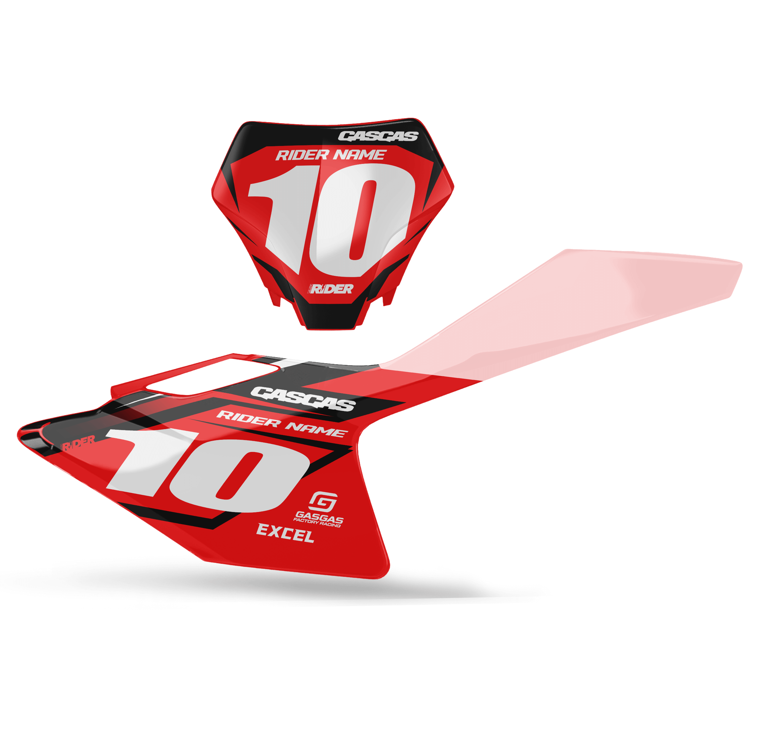 GASGAS Custom Number Plates | Volnax Red Black