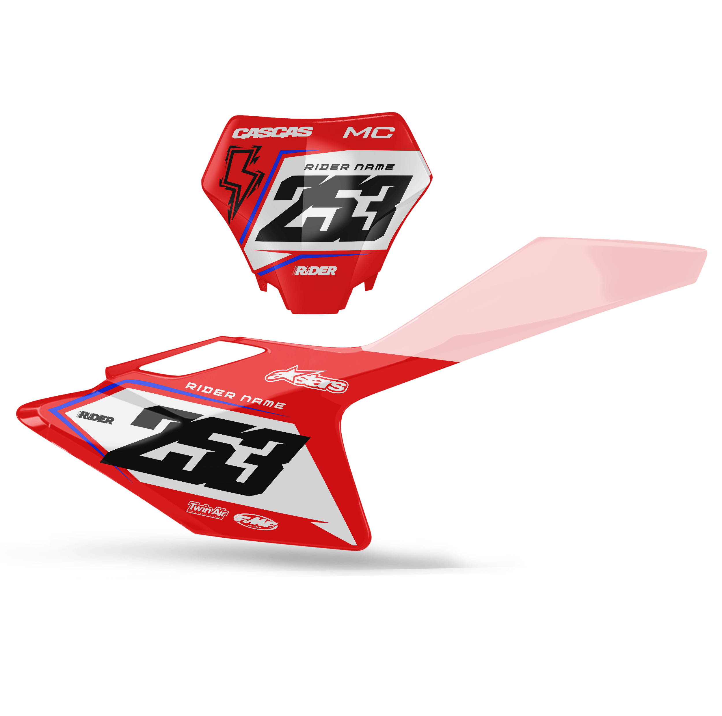 GASGAS Custom Number Plates | Vortax Red White
