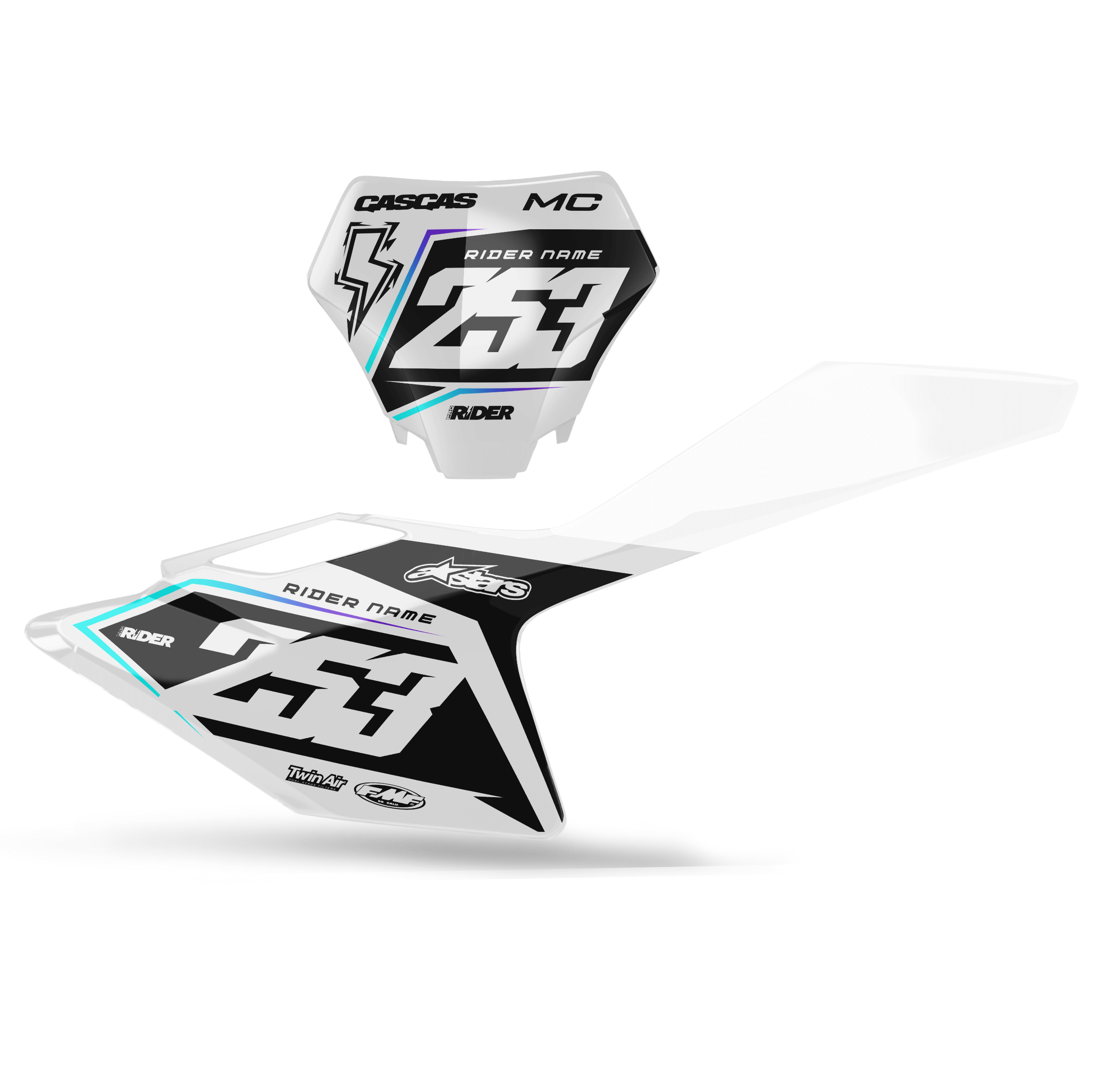 GASGAS Custom Number Plates | Vortax Black White
