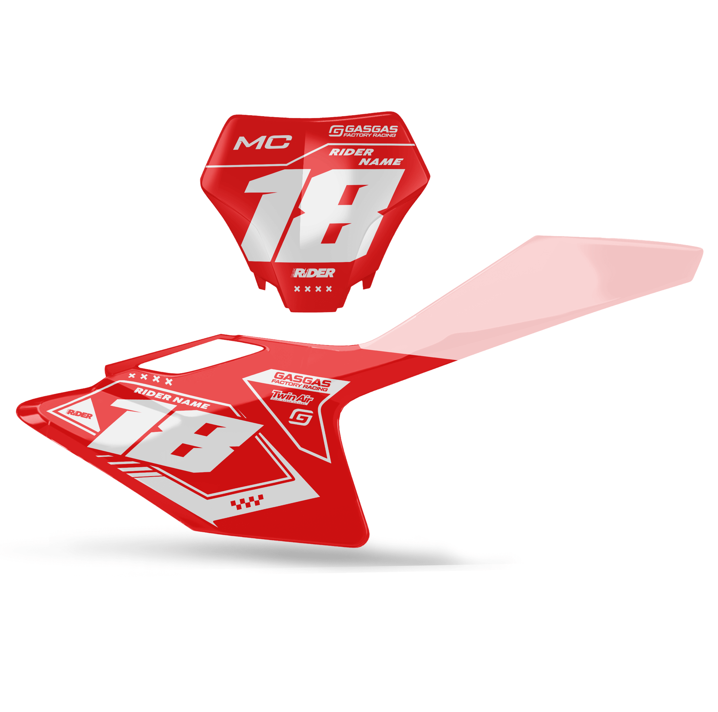 GASGAS Custom Number Plates | Kartex Red White