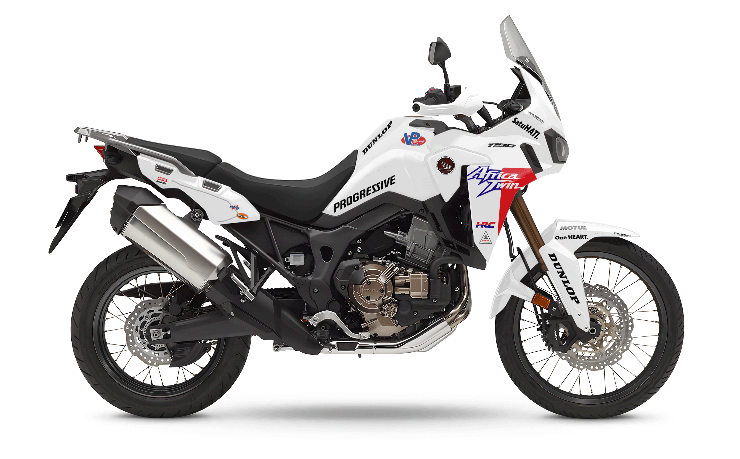 HONDA AFRICA TWIN Full Graphics kit | Team Progressive white