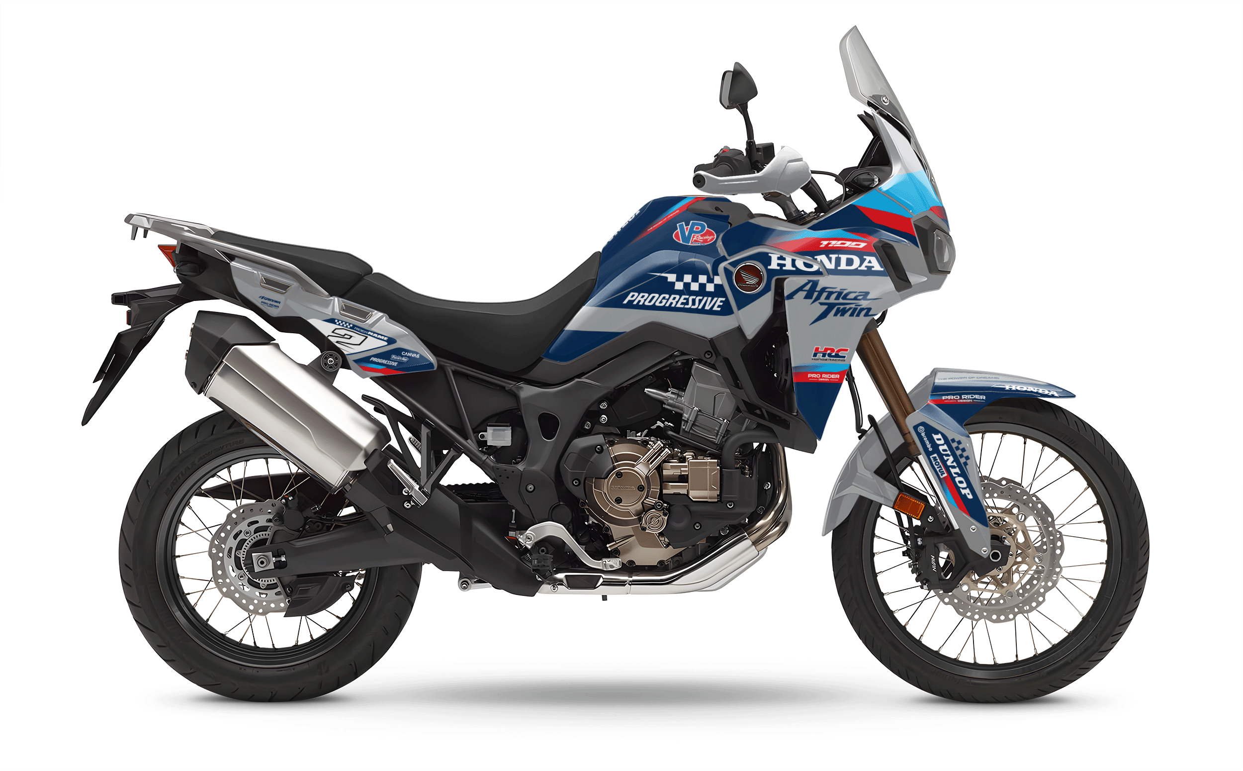 HONDA AFRICA TWIN Full Graphics kit | Powercore grey blue