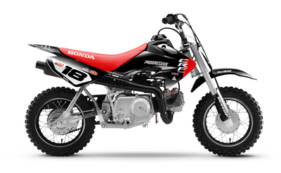 HONDA CRF 50 / 70 / 80 / 100 / 110 / 125 Full Graphics kit | HRC SMX Team Progressive black