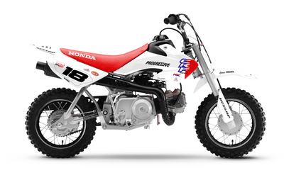 HONDA CRF 50 / 70 / 80 / 100 / 110 / 125 Full Graphics kit | HRC SMX Team Progressive white