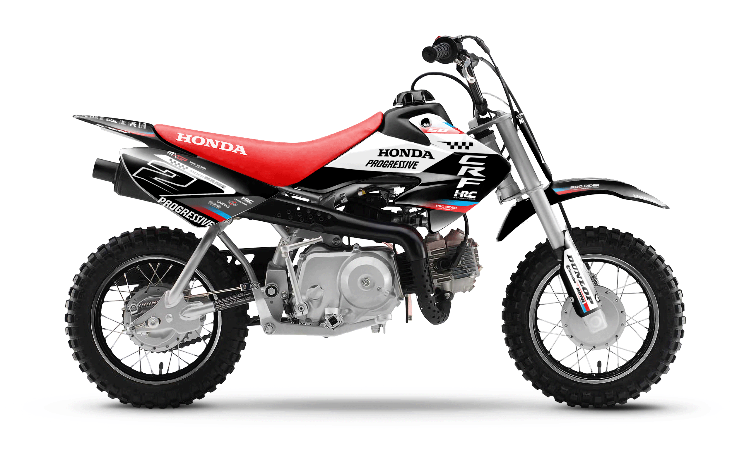 HONDA CRF 50 / 70 / 80 / 100 / 110 / 125 Full Graphics kit | Powercore black