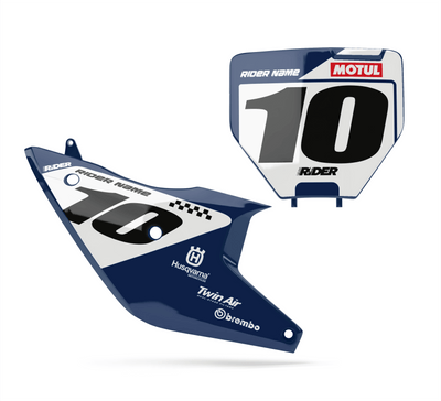 HUSQVARNA Custom Number Plates | Motul Blue White