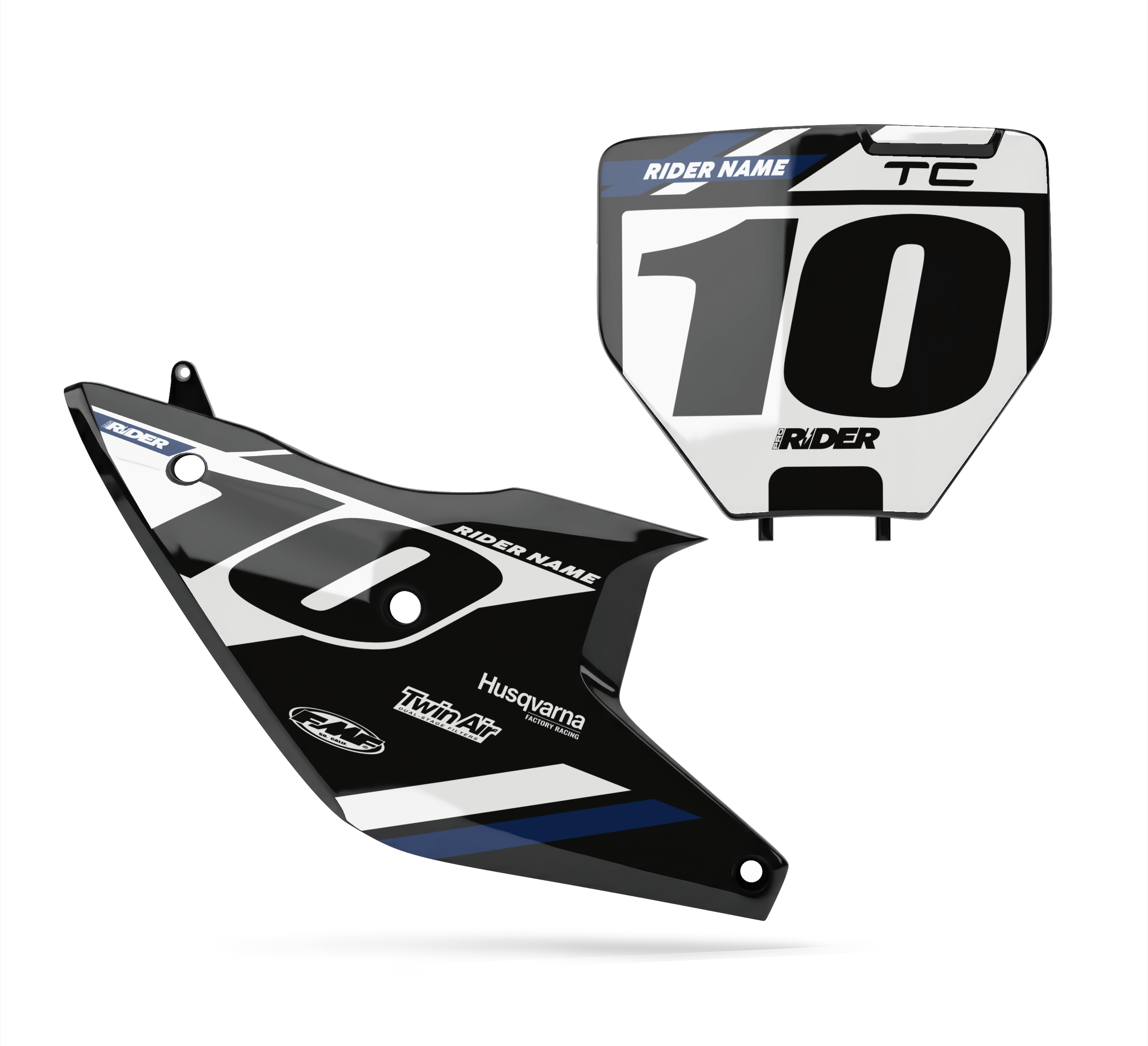 HUSQVARNA Custom Number Plates | Alkar Black White