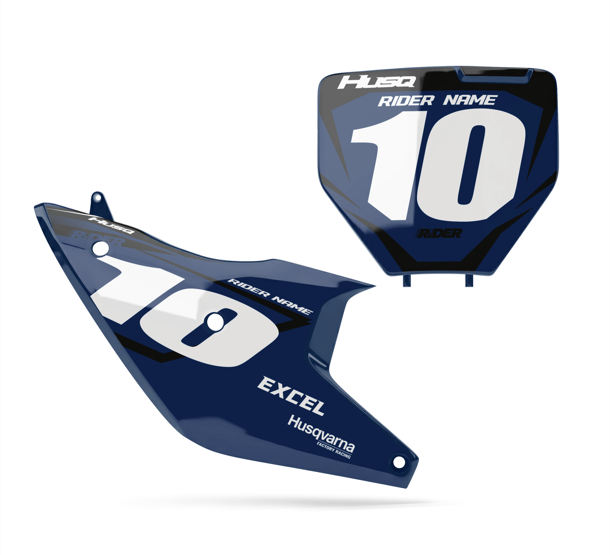 HUSQVARNA Custom Number Plates | Ivan White Blue