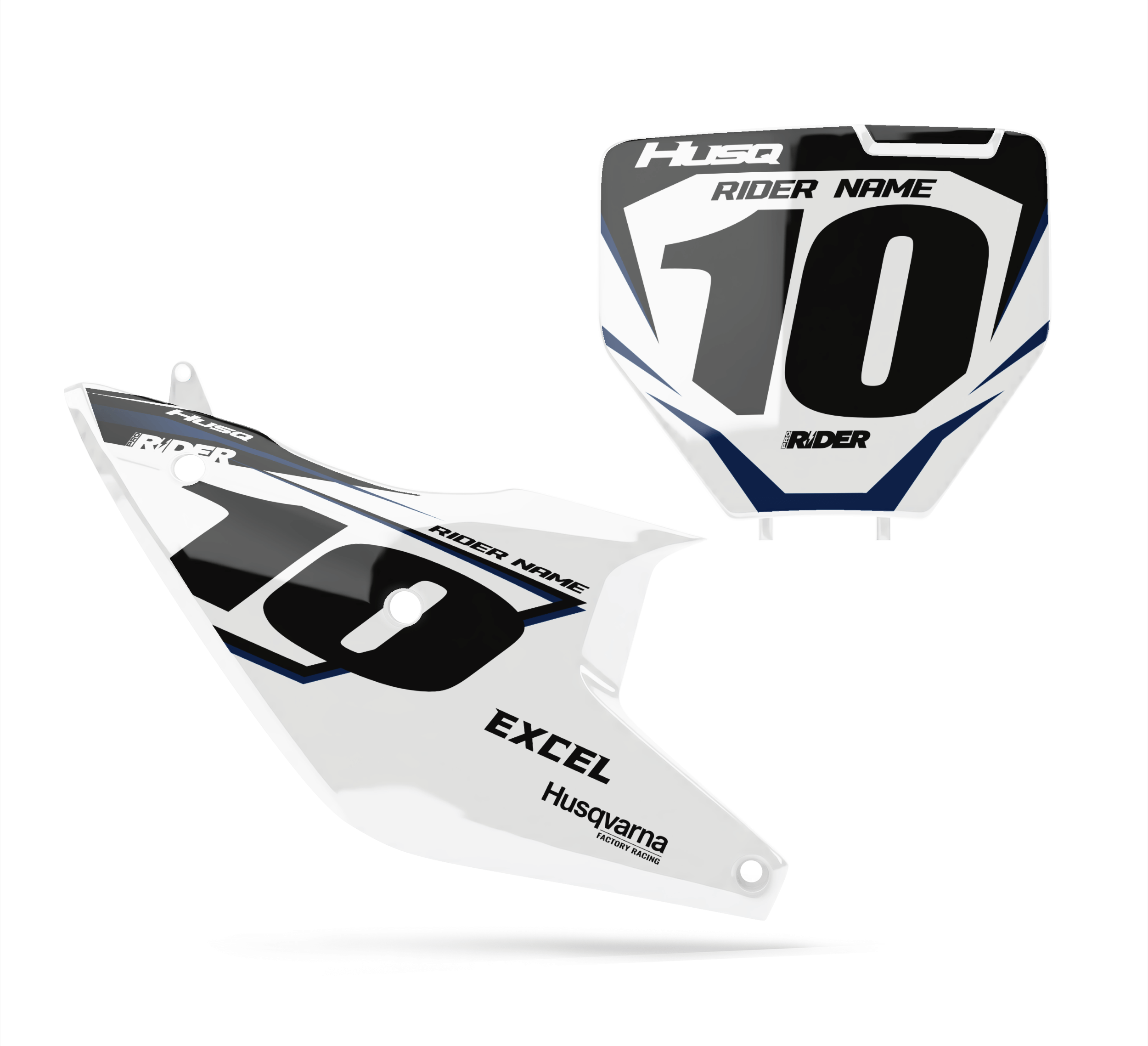 HUSQVARNA Custom Number Plates | Ivan White Black