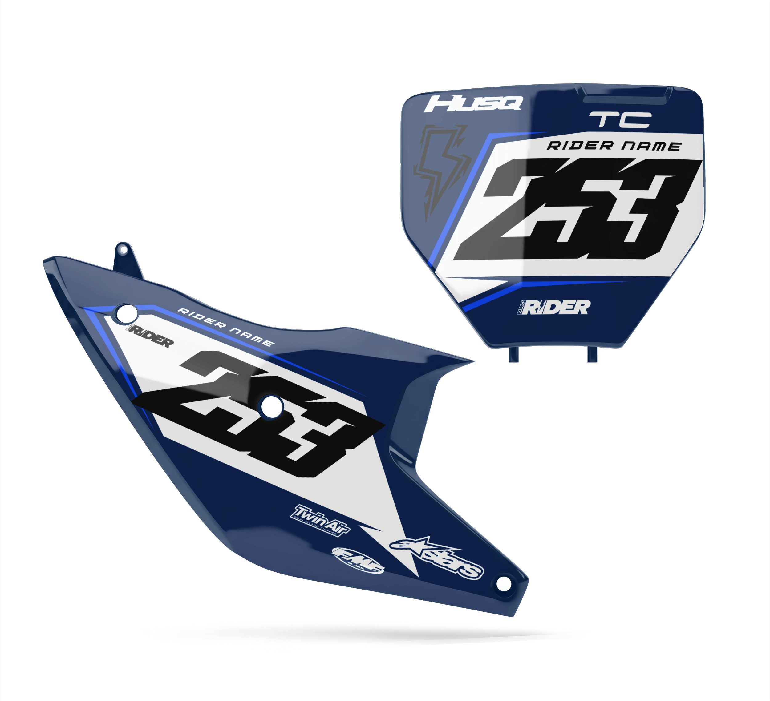 HUSQVARNA Custom Number Plates | Vakano Blue White