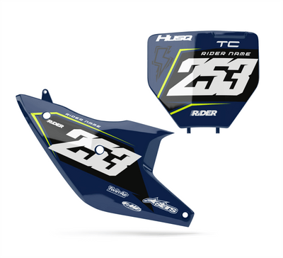 HUSQVARNA Custom Number Plates | Vakano Blue Yellow
