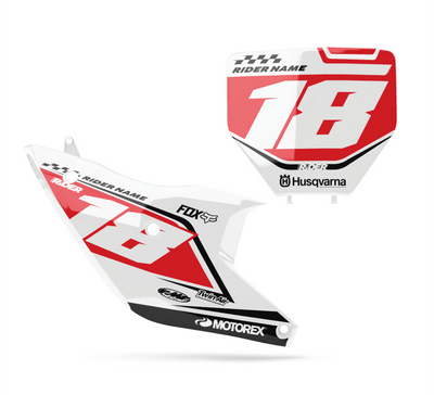 HUSQVARNA Custom Number Plates | Orizon White Red