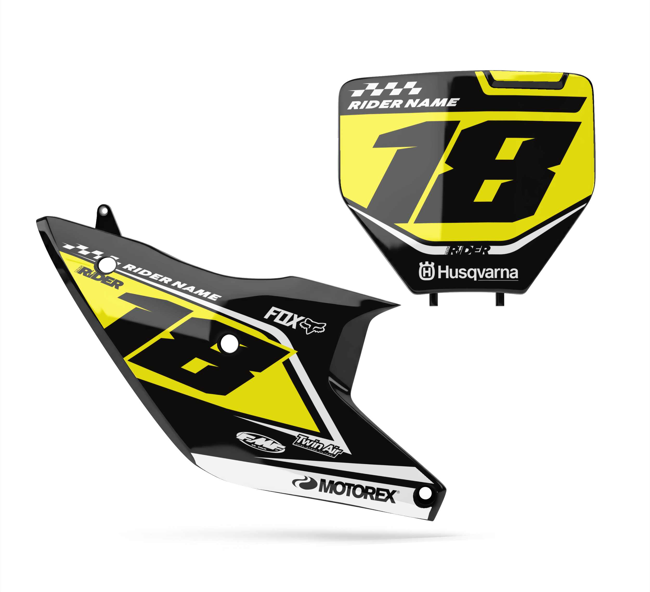 HUSQVARNA Custom Number Plates | Orizon Black Yellow