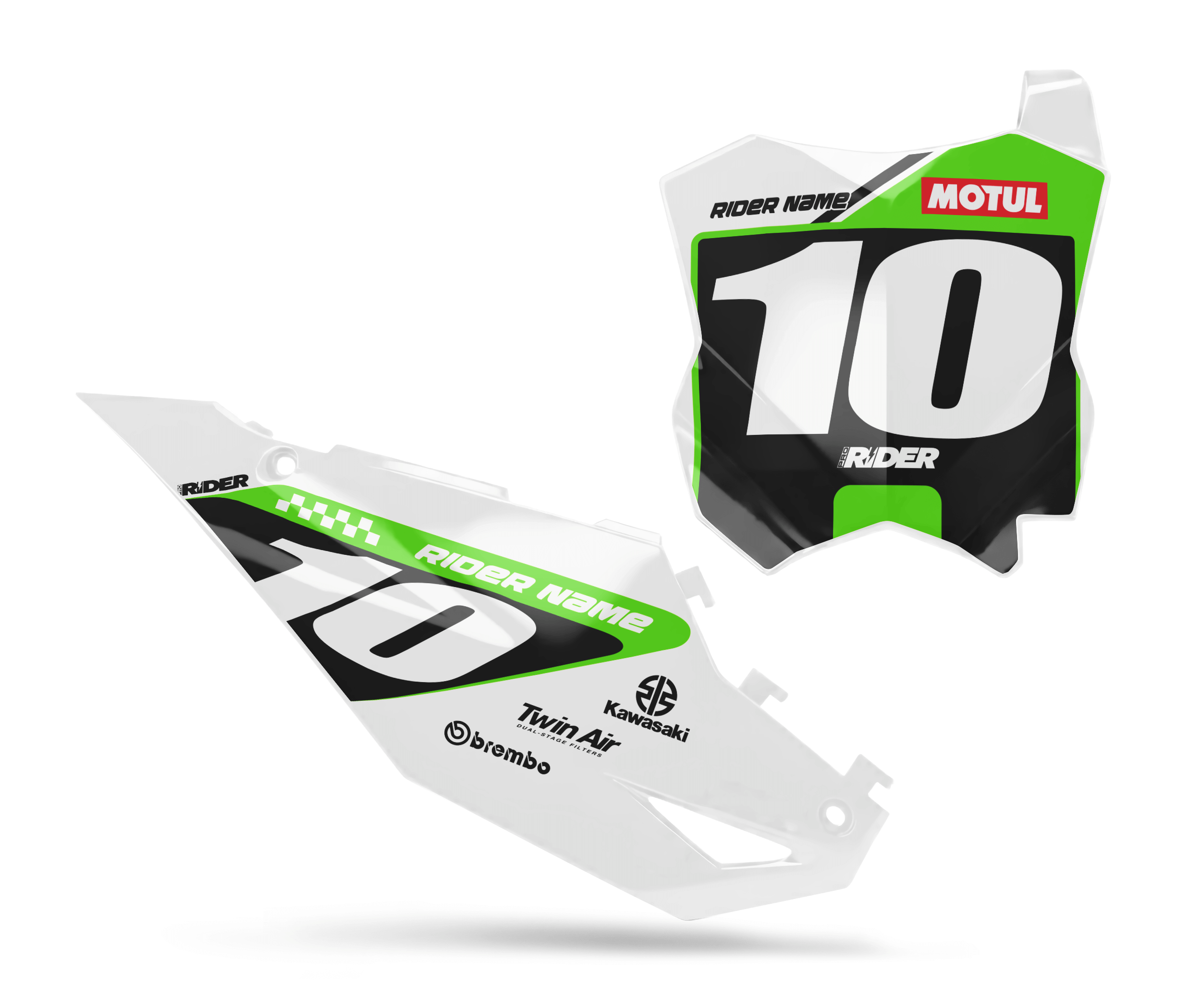 KAWASAKI Custom Number Plates | Bands Black White