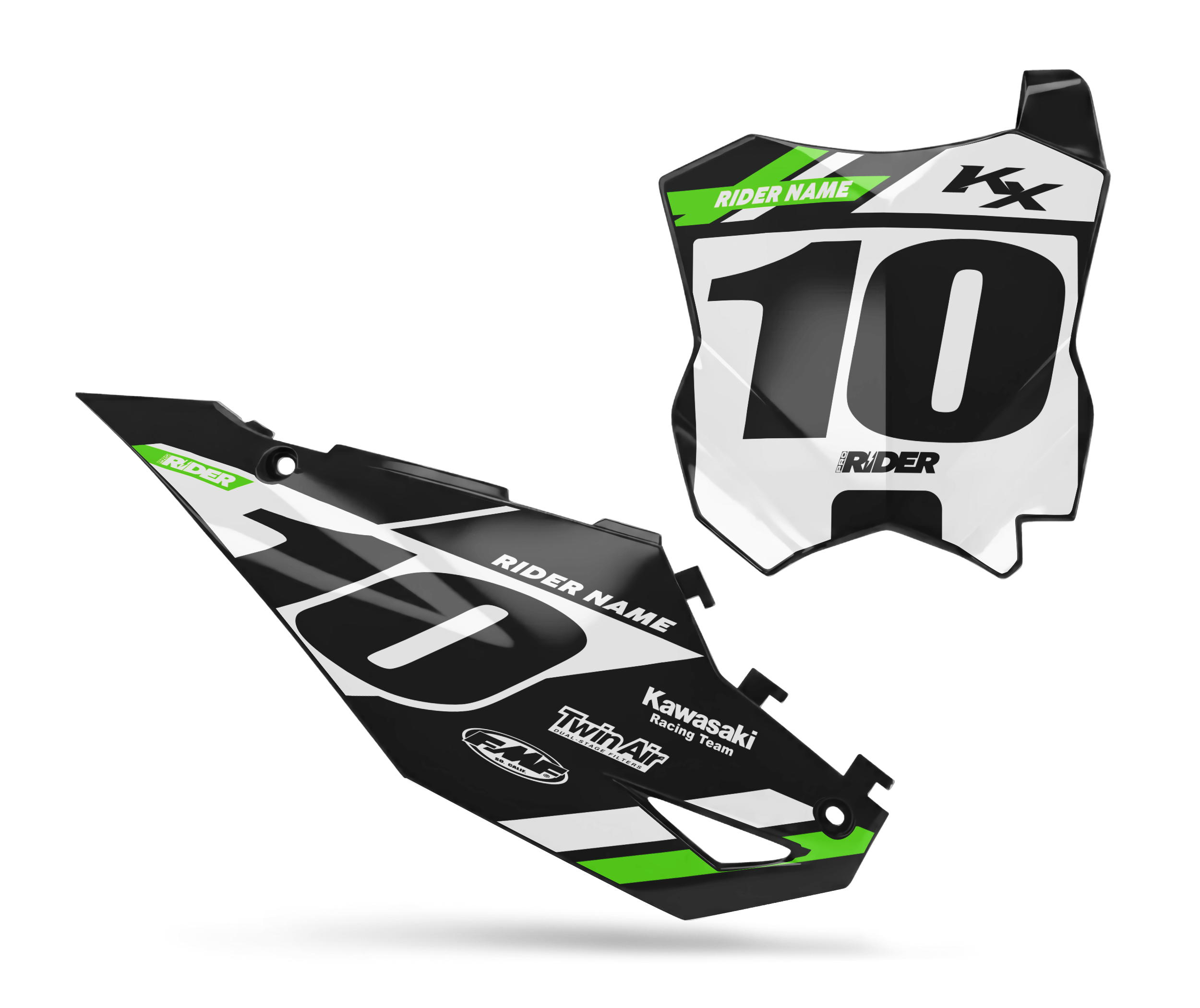 KAWASAKI Custom Number Plates | Bands Black Series
