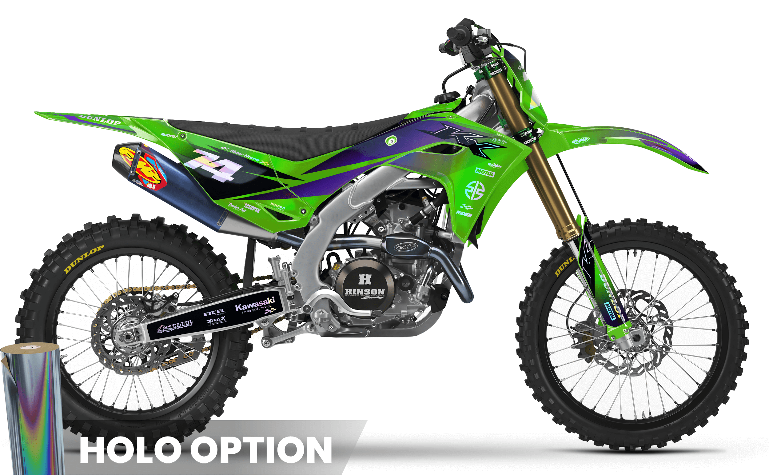 PURPLE RACESPEC KAWASAKI FULL GRAPHICS KIT