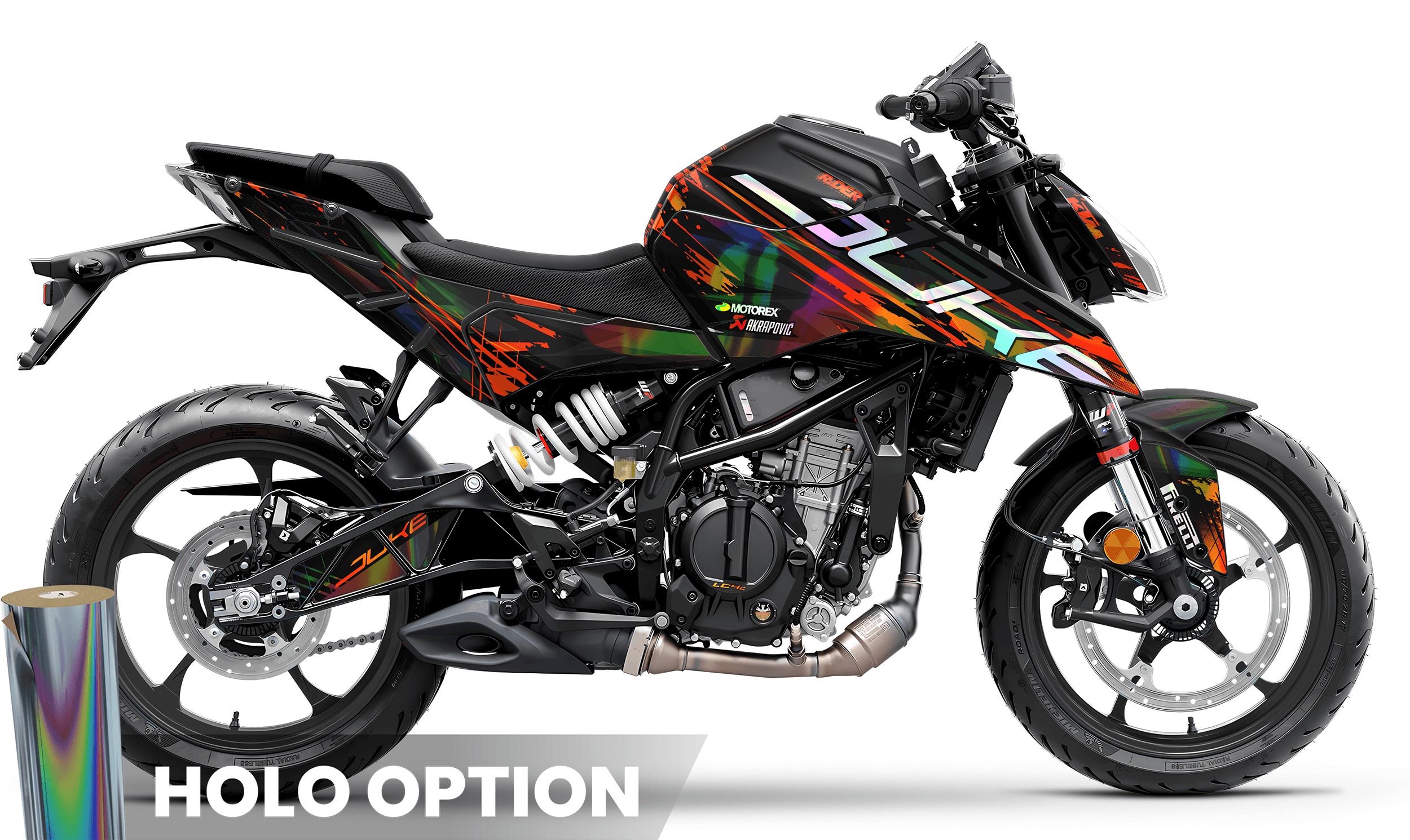 KTM DUKE 125 Full Graphics Kit | Midnight