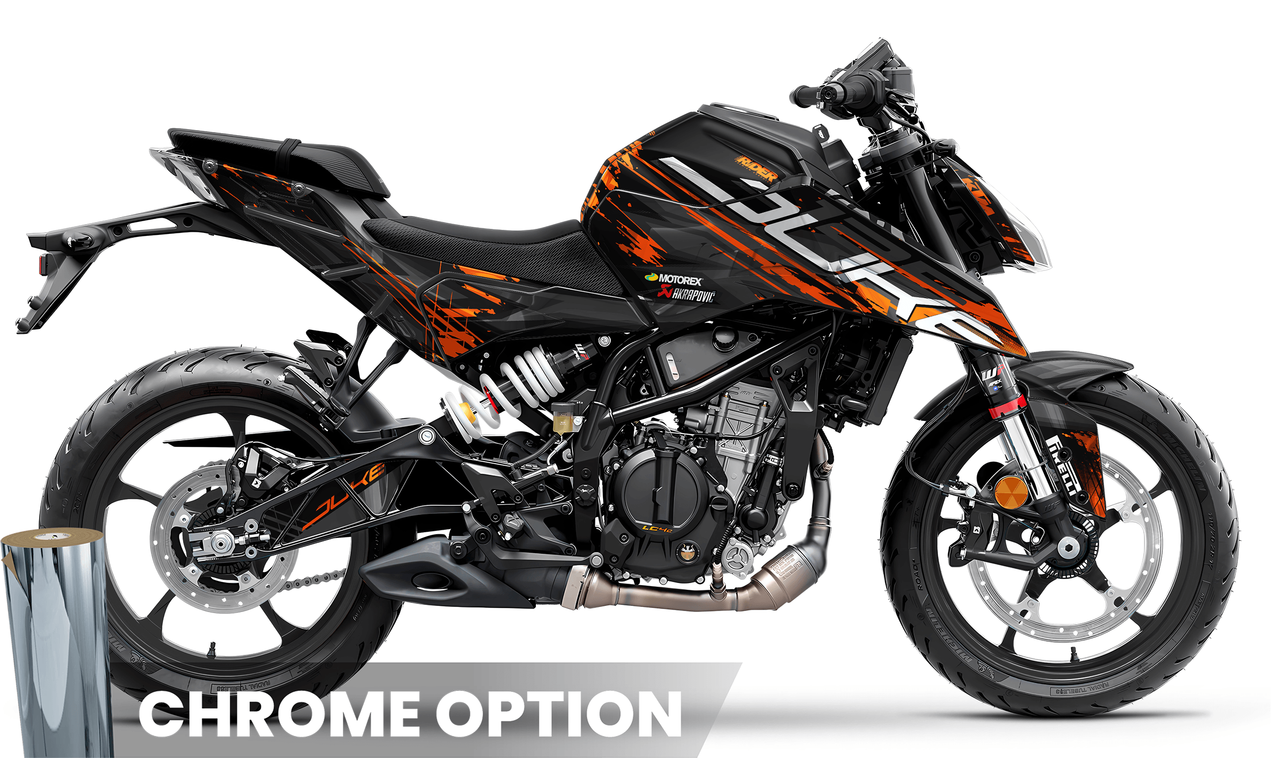 KTM DUKE 125 Full Graphics Kit | Midnight