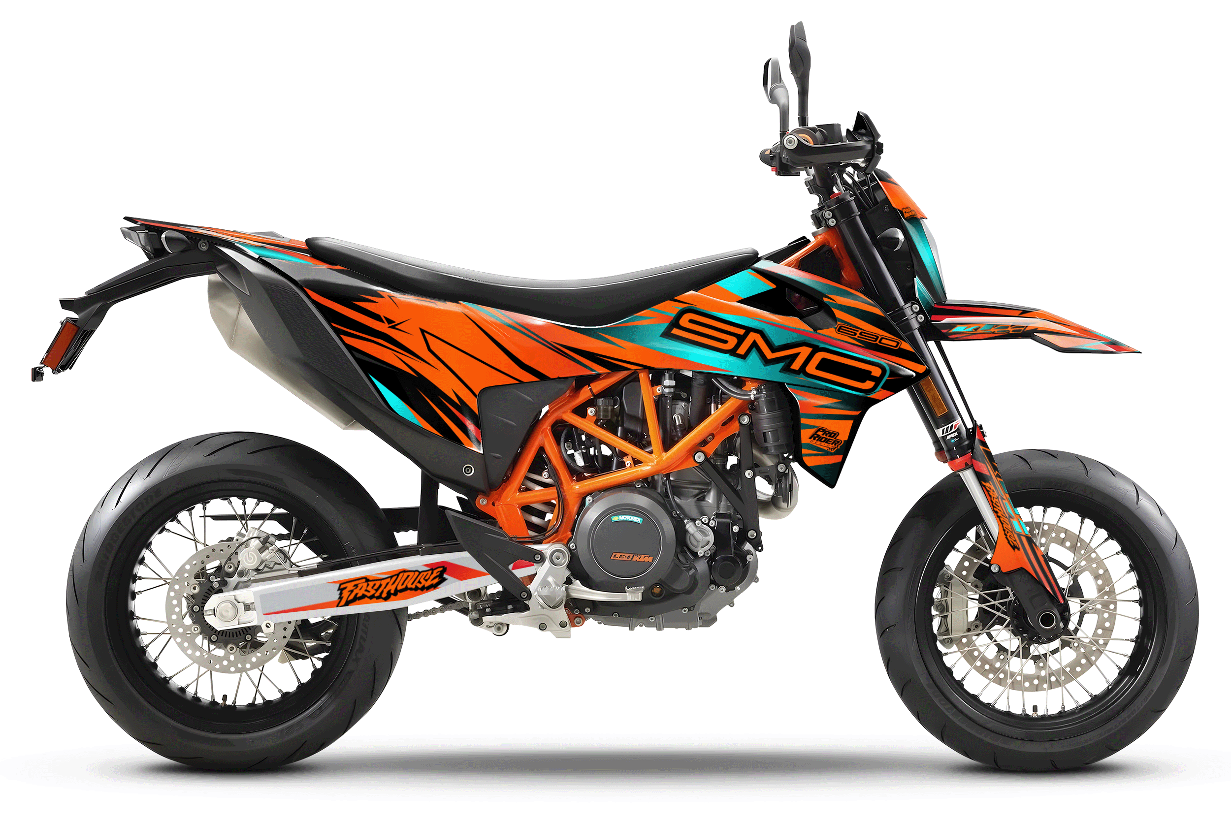 KTM SUPERMOTO Full Graphics Kit | Stock V3 Orange Teal