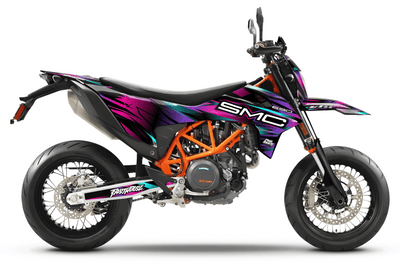 KTM SUPERMOTO Full Graphics Kit | Stock V3 pink purple