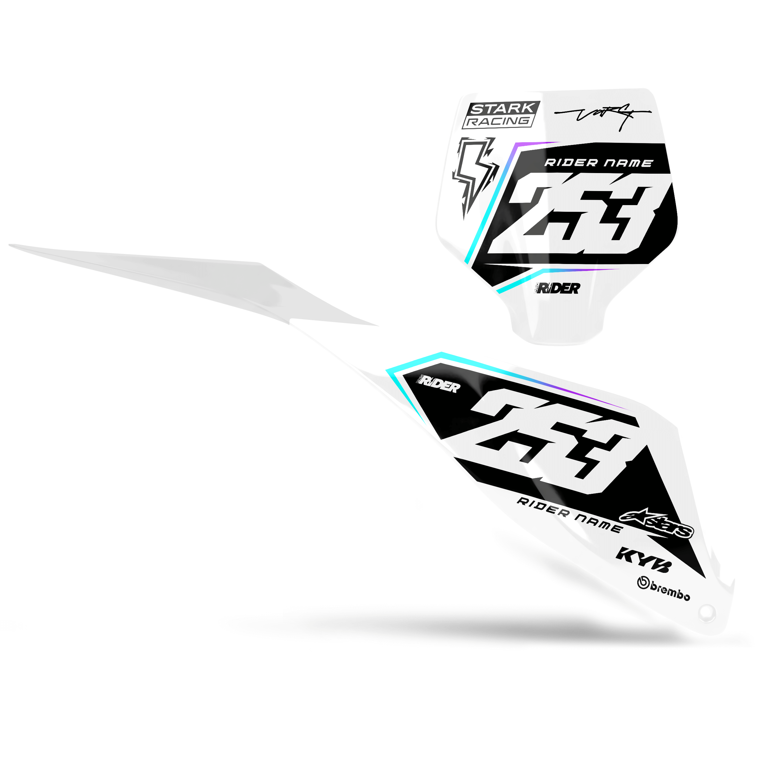 STARK FUTURE Custom Number Plates | Fuego White