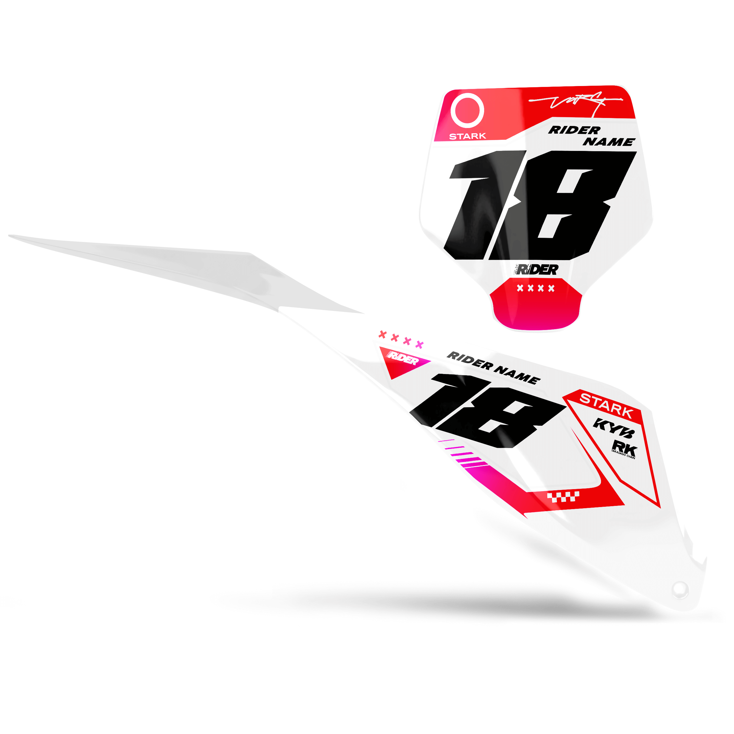 STARK FUTURE Custom Number Plates | Barett White Red