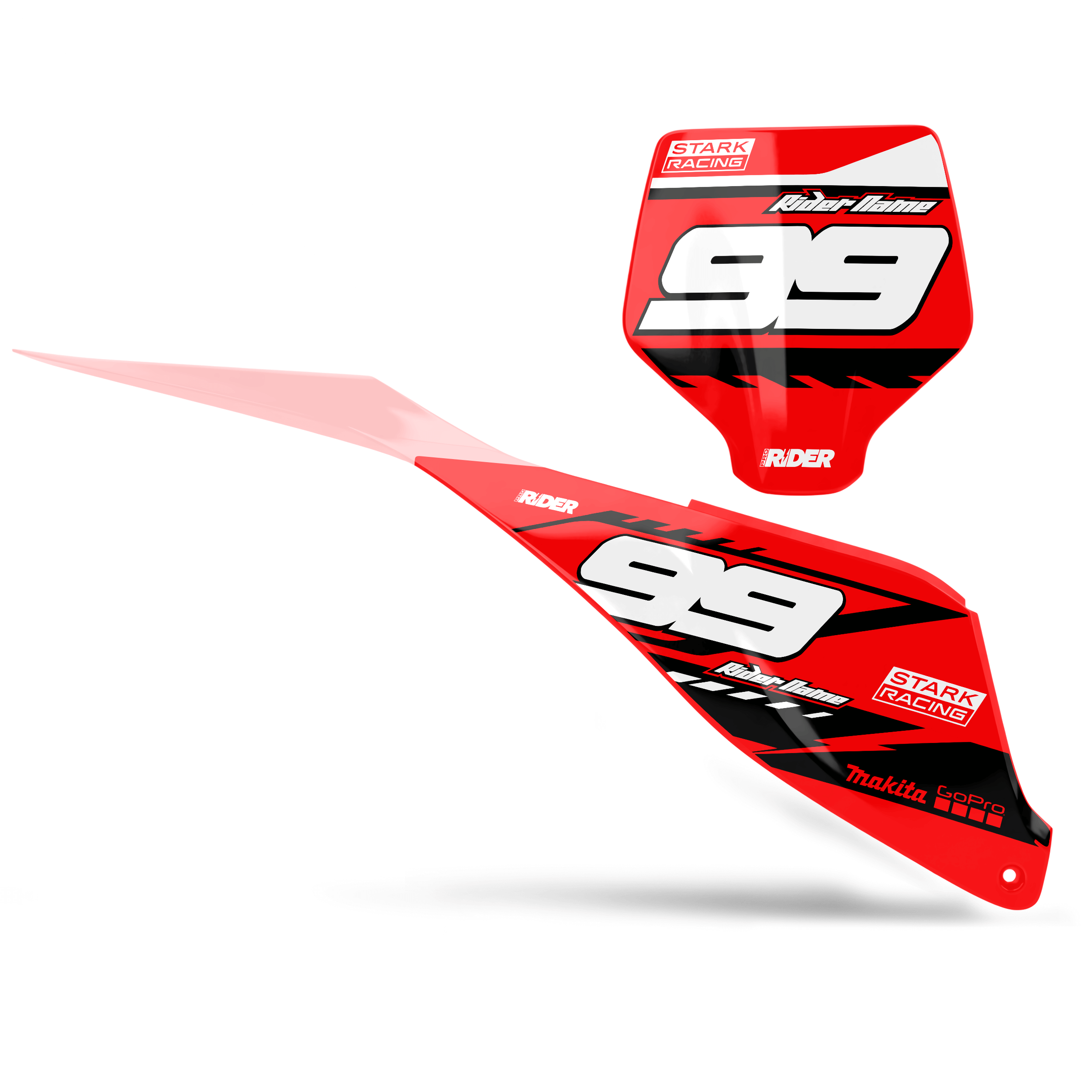STARK FUTURE Custom Number Plates | Traxer Red Black