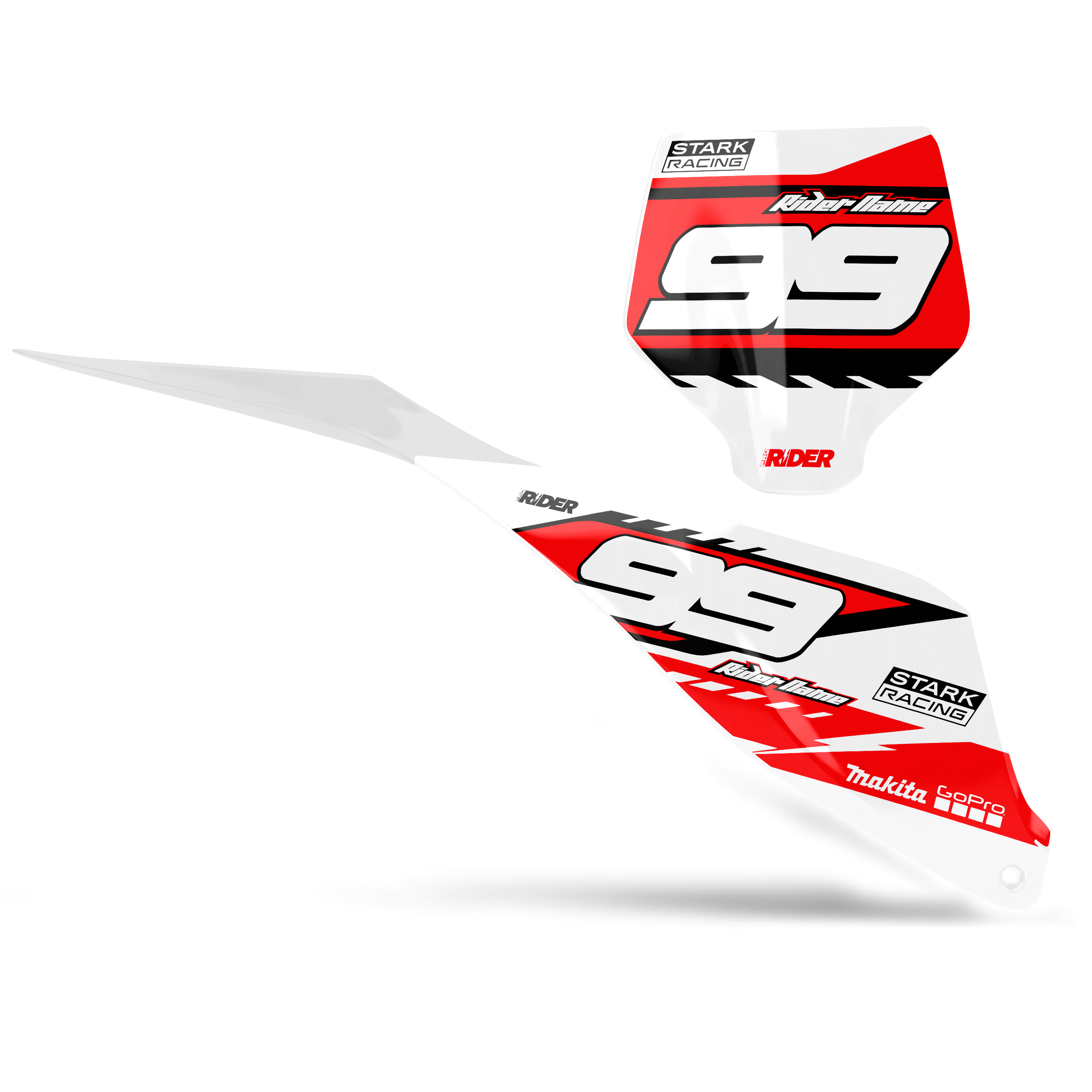 STARK FUTURE Custom Number Plates | Traxer White Red