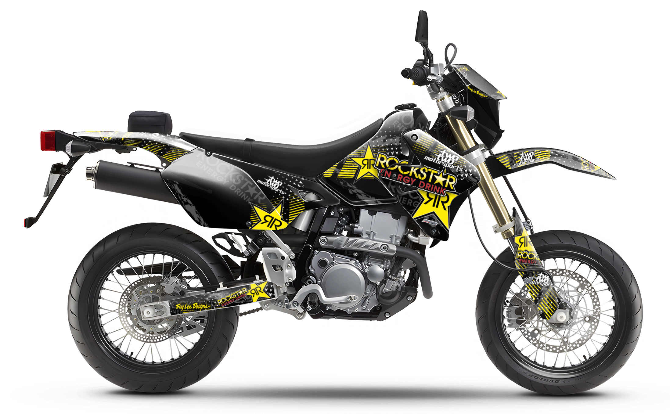 SUZUKI 400 DRZ - S / SM / 4S Full Graphics Kit | Rockstar Energy yellow