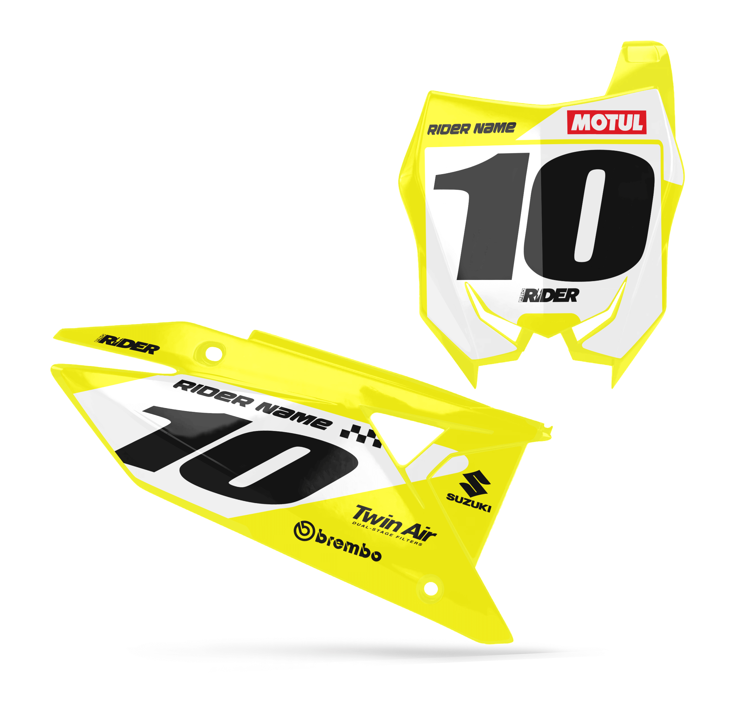SUZUKI Custom Number Plates | Contact White Yellow