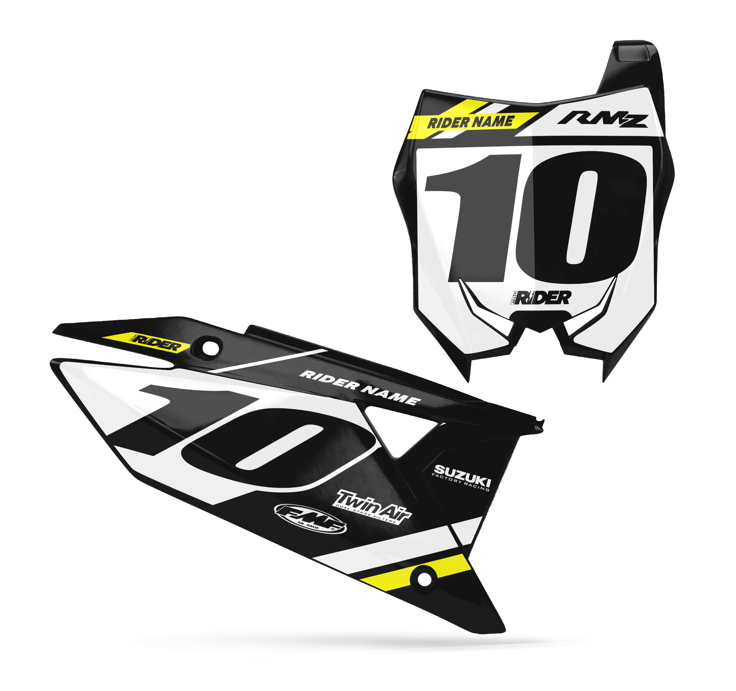 SUZUKI Custom Number Plates | Mount Black White