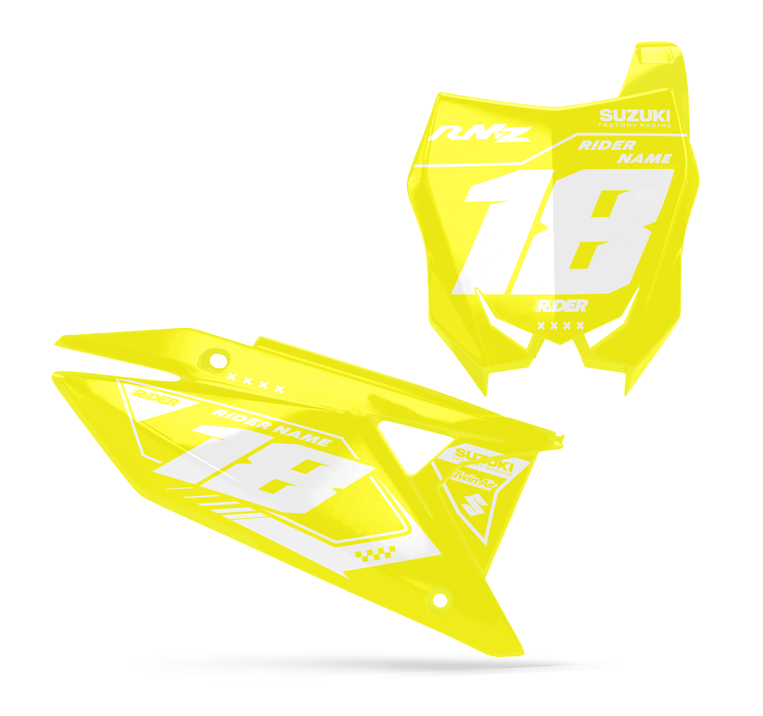 SUZUKI Custom Number Plates | Glow Flex Yellow White