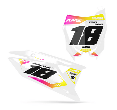 SUZUKI Custom Number Plates | Glow Flex White Pink