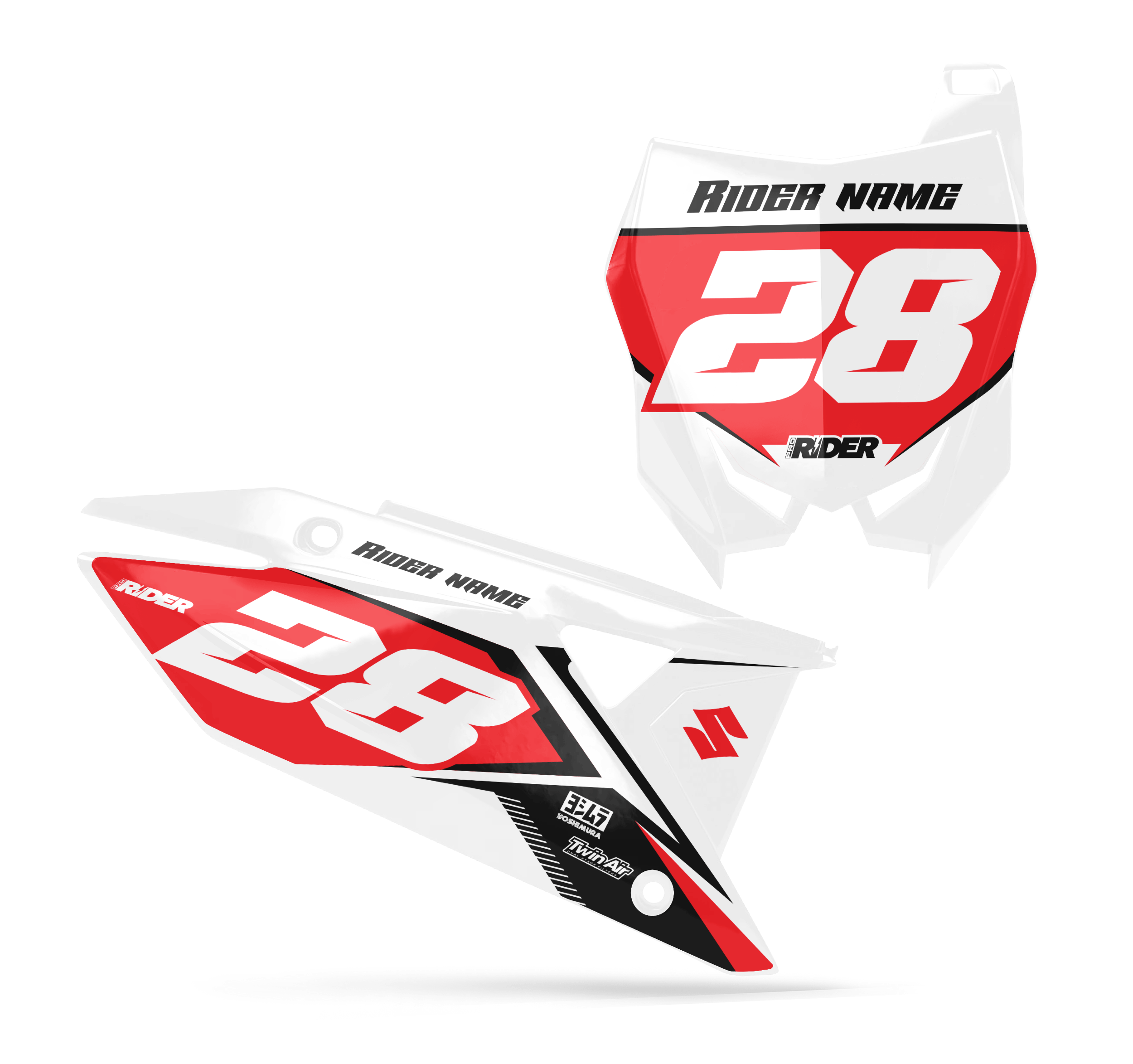 SUZUKI Custom Number Plates | Vision Red White